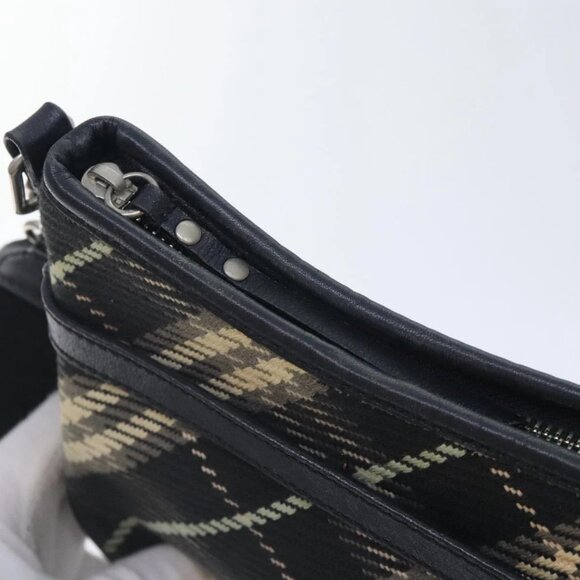 BURBERRY Nova Check Blue Label Shoulder Bag Canvas Black - Picture 10 of 15